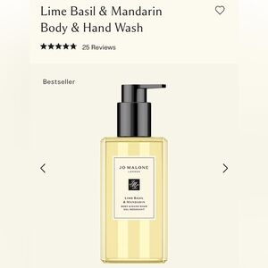 Jo malone lime and basil body wash, 250 ml and body cream, 15ml, brand new